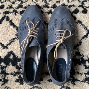 Perforated leather oxfords